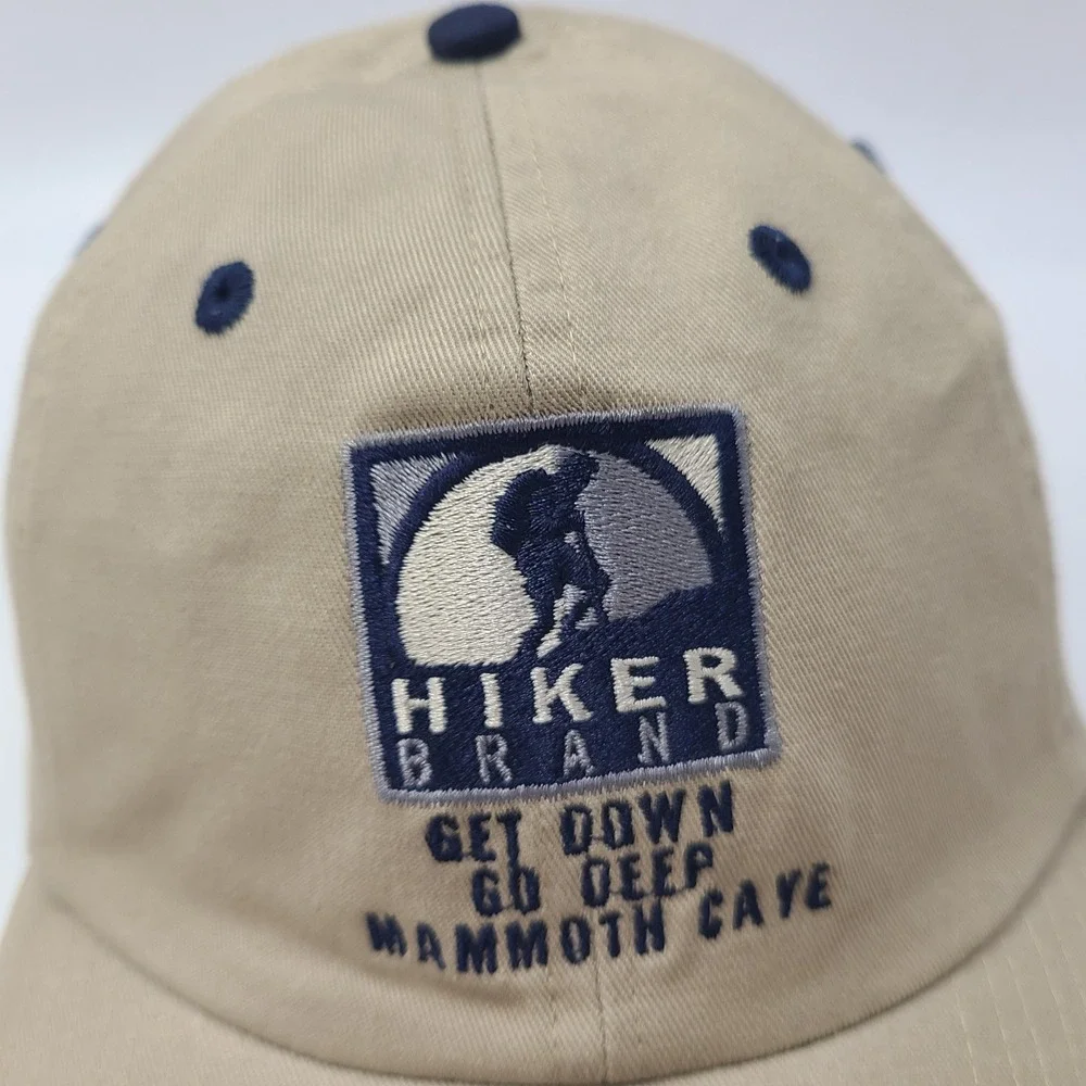 Mammoth Cave Hat Adjustable Ouray Beige Blue Hiker Brand National Park Logo Men